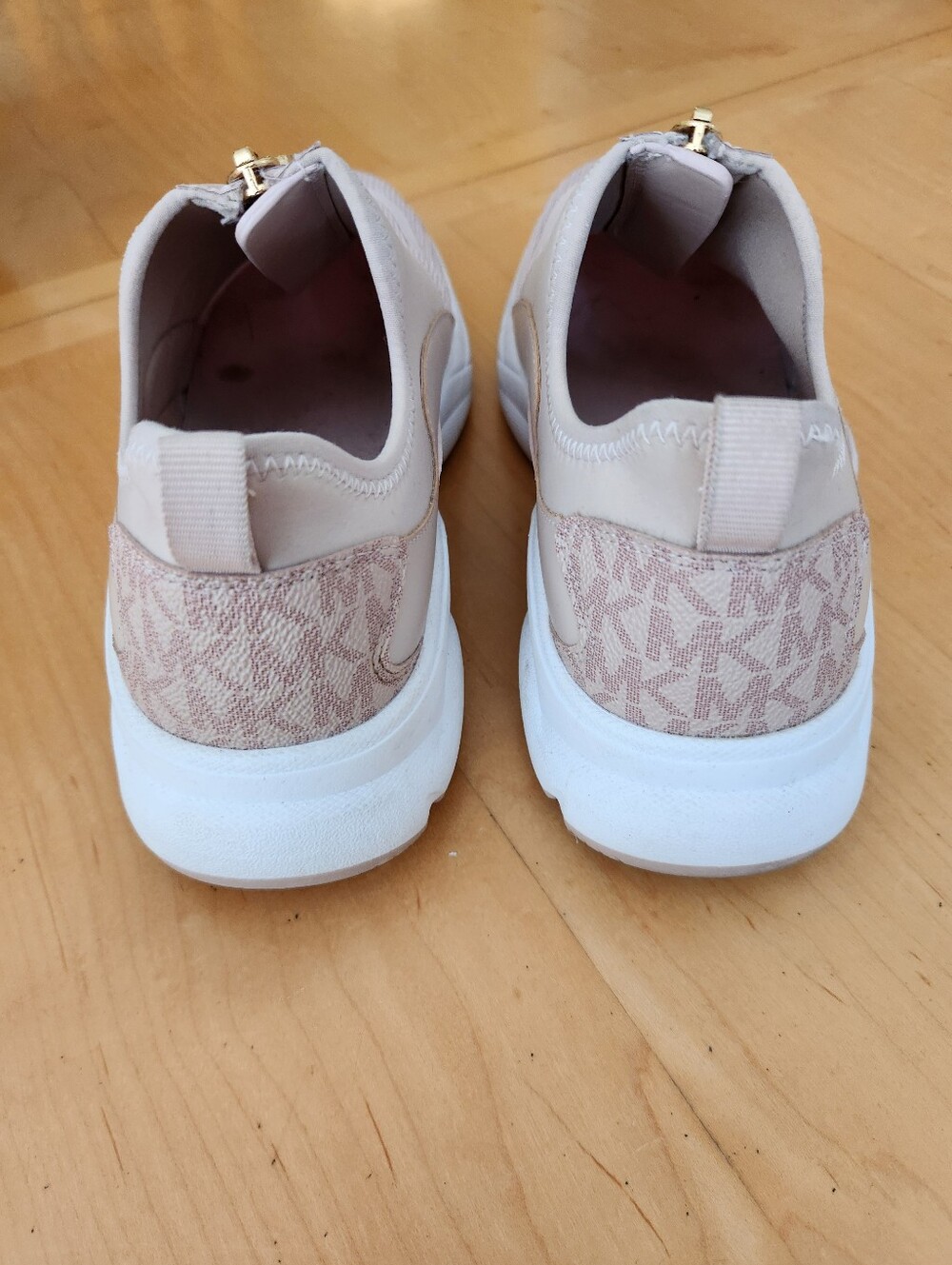 Michael Kors Blush Slip-On Mesh Trainer with Gold MK Accents - Picture 4 of 5